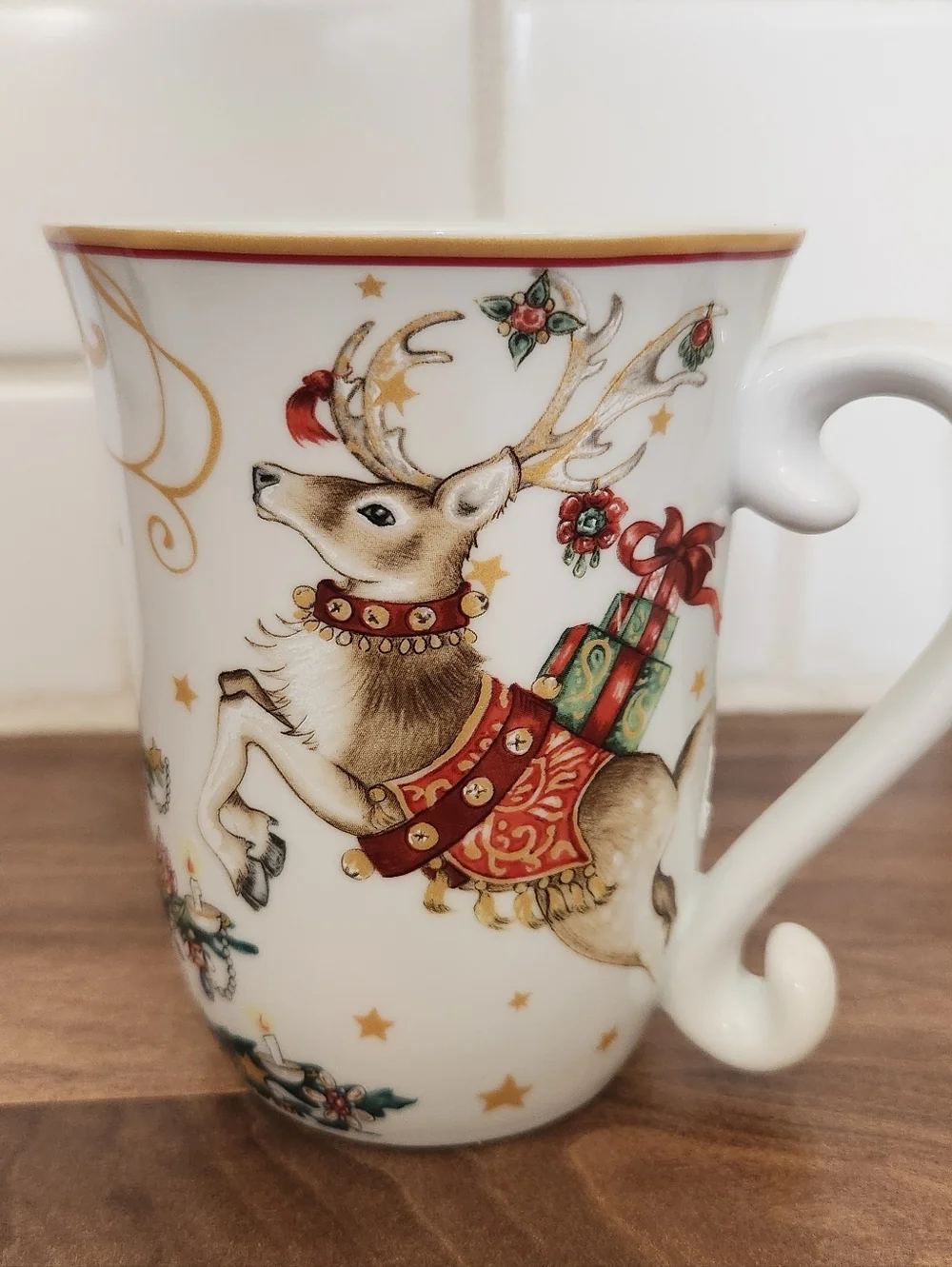 William Sonoma Twas The Nigt Before Chrisrmas Holiday Porcelain Mugs-Set Of 2